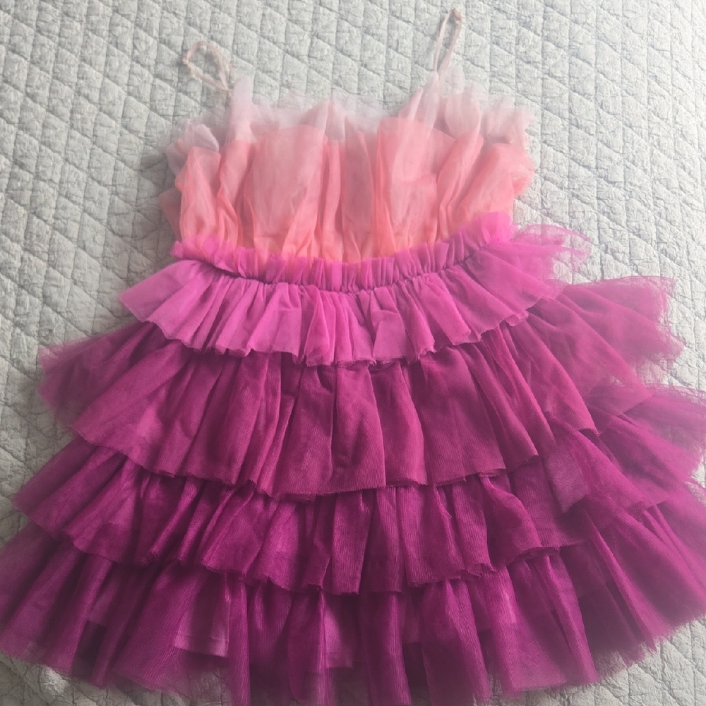 Pink and Purple Ruffled Mini Dress